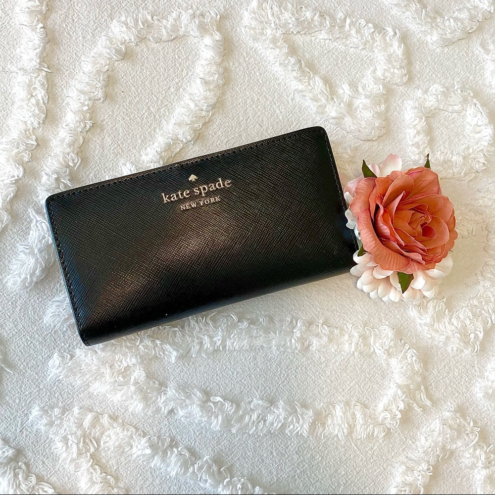 Kate Spade Staci Large Slim Bifold Wallet in Black